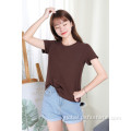 Plain Round Neck Short Sleeves Women Short Sleeves with Round Neck Manufactory